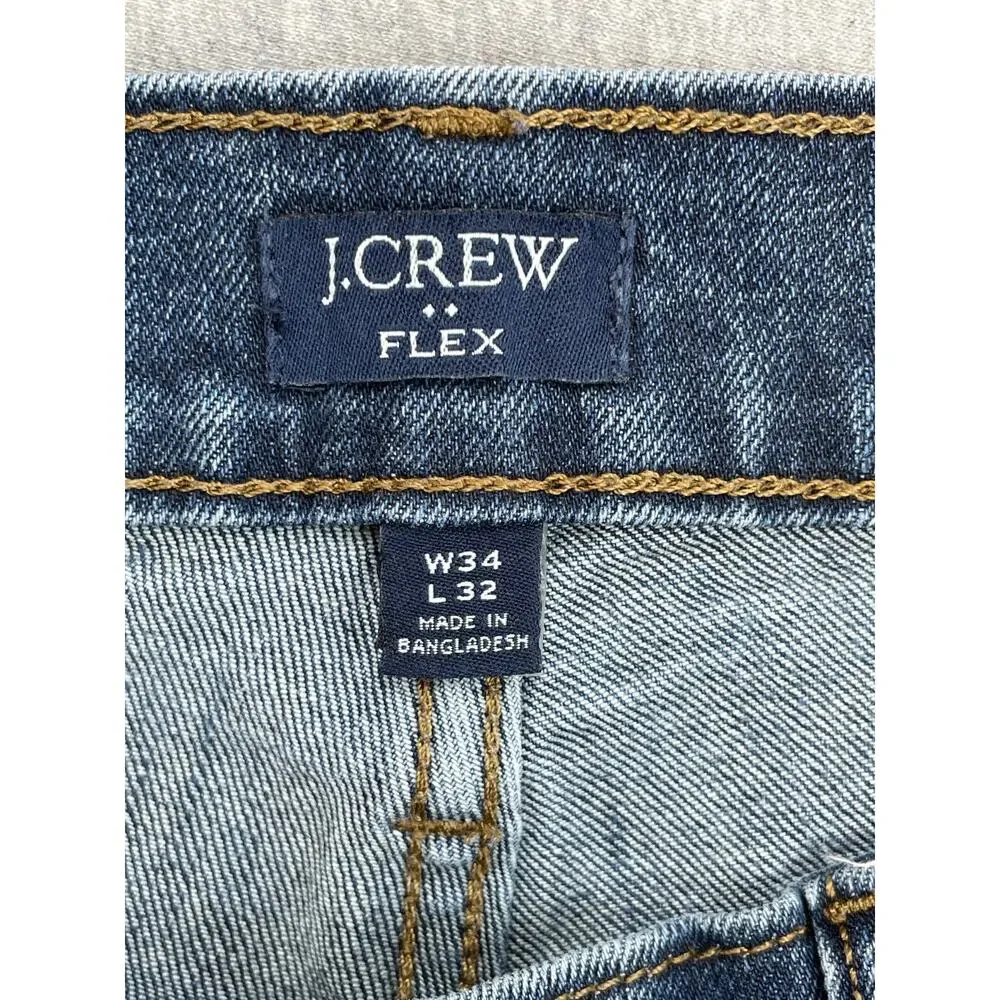 J‎ Crew Jeans Mens 34 x 30 Blue Denim Cotton Blend Stretch Slim Fit